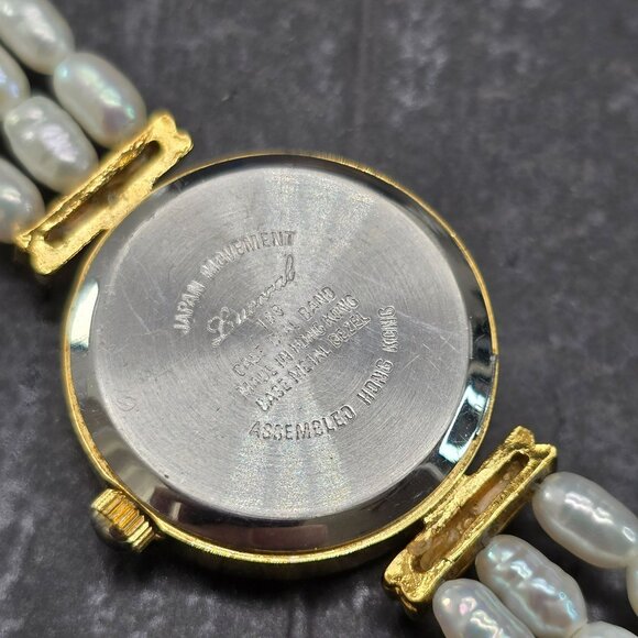 Lucoral Vintage Womens Pearl Strand Watch Quartz Gold-Tone Case MOP Dial HS211 - Picture 6 of 6